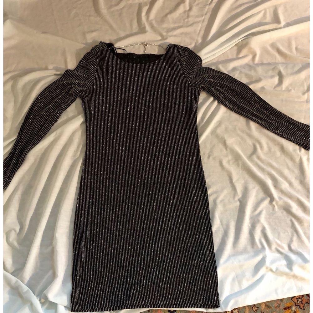 Michael Kors Metallic Body Con w/Chain Detail